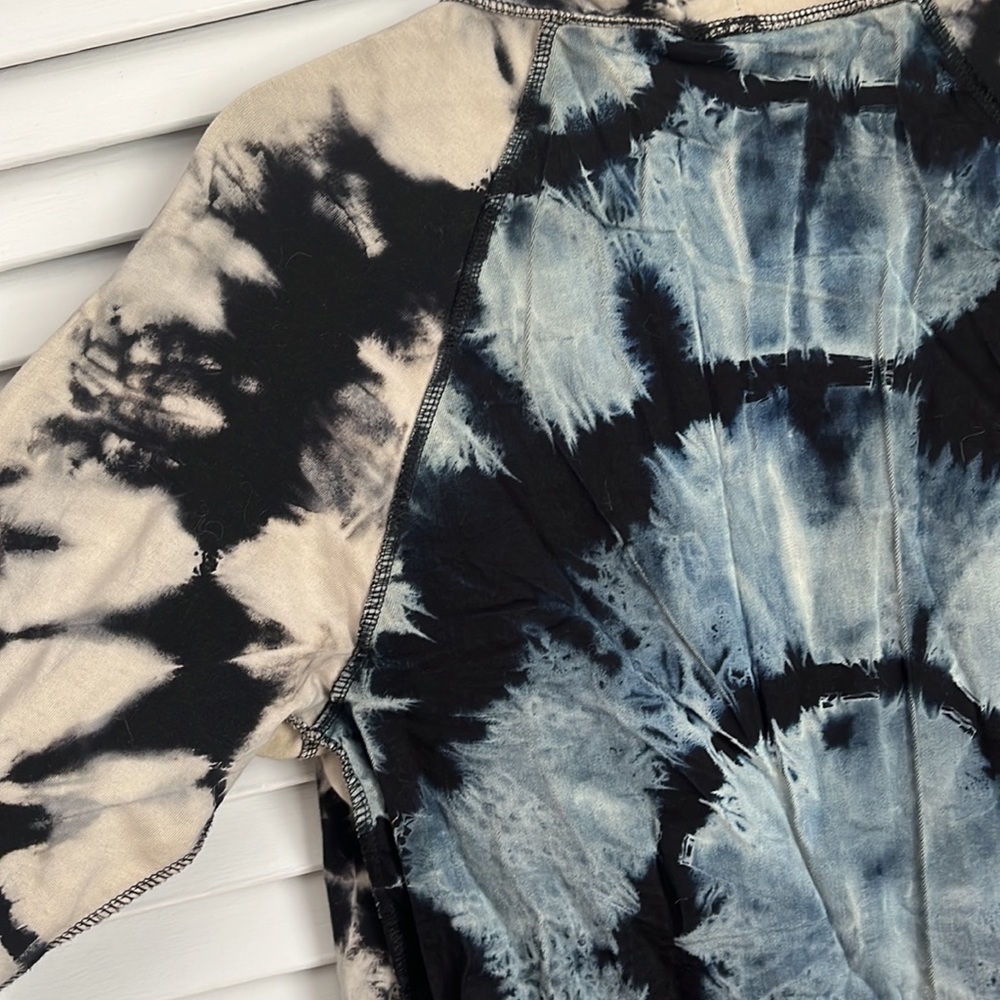RARE Mona B Tie Dye Denim & Stretch Terry Shirt - Picture 4 of 4